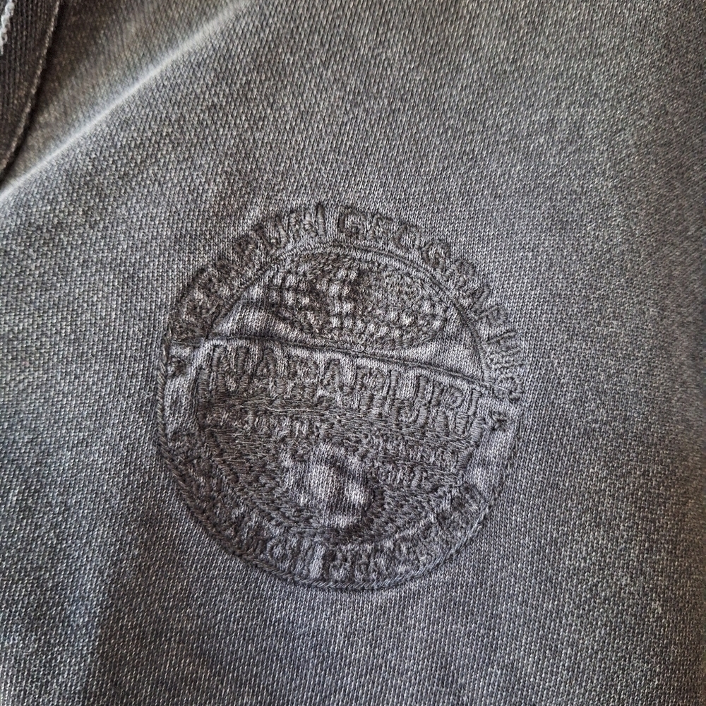 Napapijri Mens Black Wash Full Zip Urban Cotton Ribbed Knit Jacket Size L - Picture 3 of 6